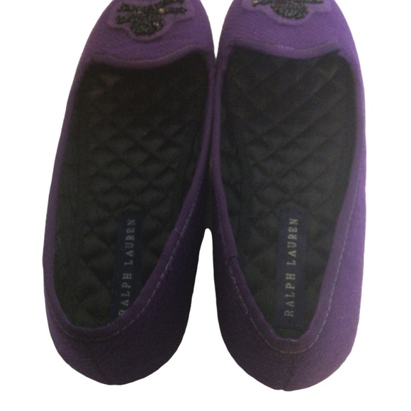 Ralph Lauren Skull and Bones Purple Flats/Slippers - Picture 9 of 10